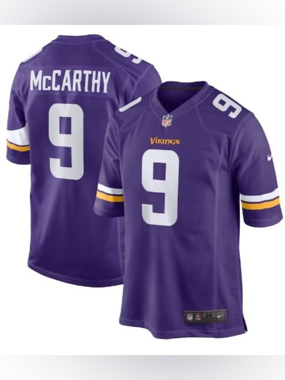Youth Large JJ McCarthy Minnesota Vikings Nike Purple Game Jersey -‎ Unisex